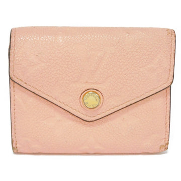 LOUIS VUITTON Trifold Wallet Portefeuille Zoe Snap Button Pink Bifold Monogram Empreinte Rose Poudre M62936 Women's Billfold