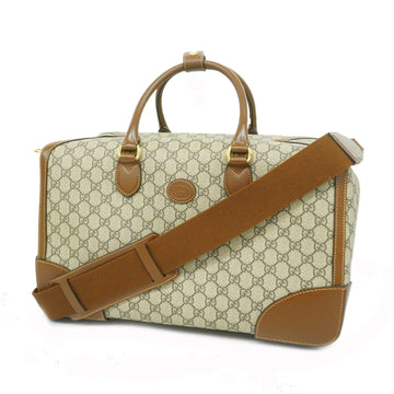 GUCCIAuth  Interlocking G 322055 Unisex GG Supreme Boston Bag Beige,Brown