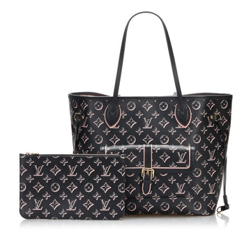 Louis Vuitton Monogram Neverfull MM Tote Bag Handbag M46137 Noir Black Pink PVC Leather Ladies LOUIS VUITTON