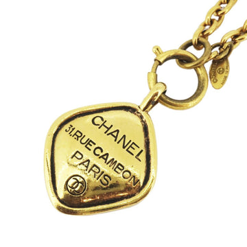 CHANEL Necklace Vintage Cambon Diamond GP Plated Gold Ladies