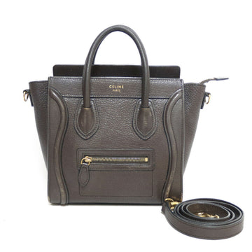 Celine Handbag Shoulder Bag Luggage Nano Brown Ladies