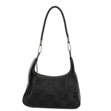 GUCCIAuth  Jumbo GG Women's Canvas,Leather Handbag Black