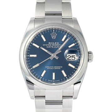 ROLEX Datejust 36 126200 Bright Blue/Bar Dial Watch Men's