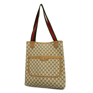 GUCCIAuth  Sherry Line 002 2 4487 Women's GG Supreme Handbag,Tote Bag Beige