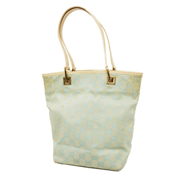 GUCCI[3zb1492] Auth  tote bag GG canvas 002 1099 light blue gold metal