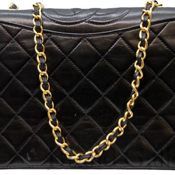 Chanel chain shoulder bag black lamb guarantee card