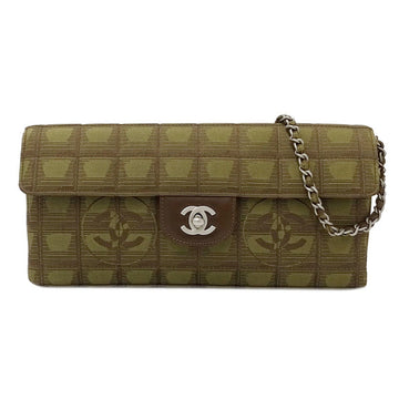 Chanel Bag New Travel Chocolate Bar Ladies Shoulder Nylon Brown Khaki Green