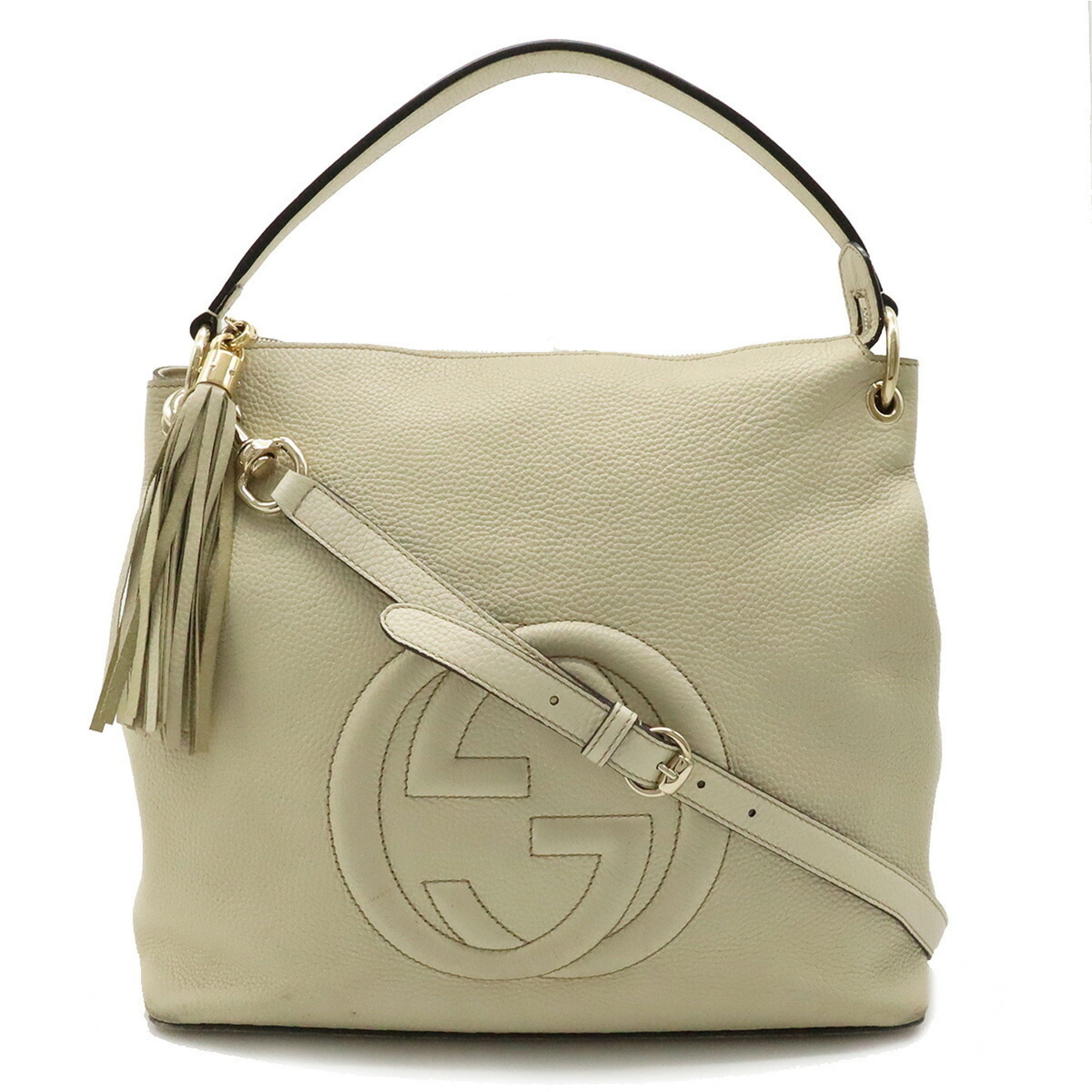 GUCCI Soho Interlocking G Tassel Shoulder Bag Handbag Leather