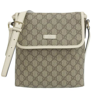 GUCCI GG Supreme Shoulder Bag 223666 Beige/White Women's