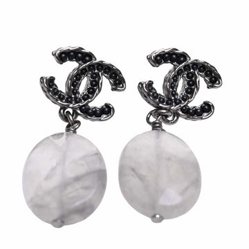 CHANEL Cocomark earrings silver ladies