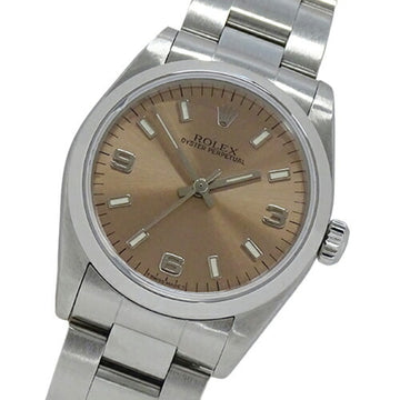ROLEX Oyster Perpetual 67480 U No. Watch Boys Automatic Winding AT Stainless Steel SS Silver Brown Polished