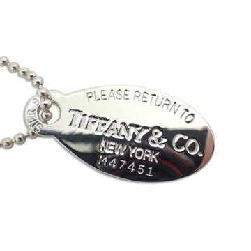TIFFANY 925 return toe oval tag pendant necklace