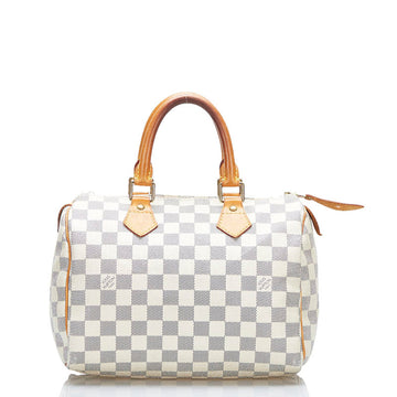 Louis Vuitton Damier Azur Speede 25 Handbag Mini Boston N41371 White Ivory PVC Leather Ladies LOUIS VUITTON