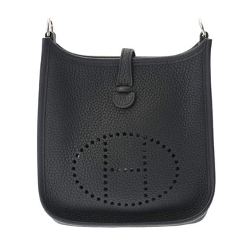 HERMES Evelyn TPM Black Palladium Hardware D Engraved [around 2019] Women's Taurillon Clemence Shoulder Bag