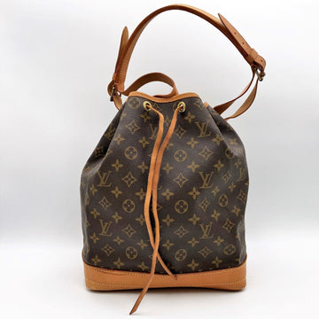 LOUIS VUITTON Noe Monogram Shoulder Bag Drawstring Brown PVC Women's Men's Fashion M42224