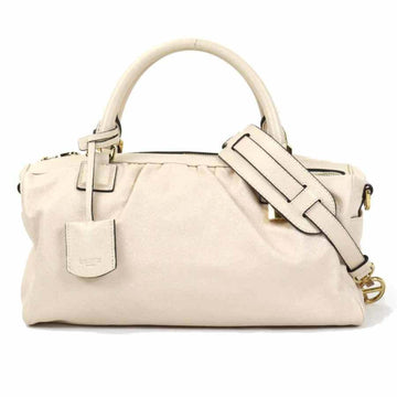 LOEWE handbag shoulder bag leather light pink beige / gold ladies