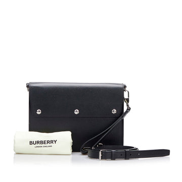 BURBERRY shoulder bag crossbody black leather ladies