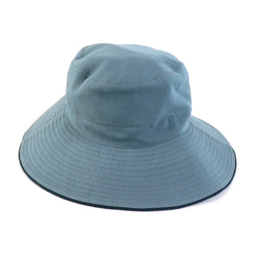 HERMES Hat Silk/Linen Dark Blue Ladies