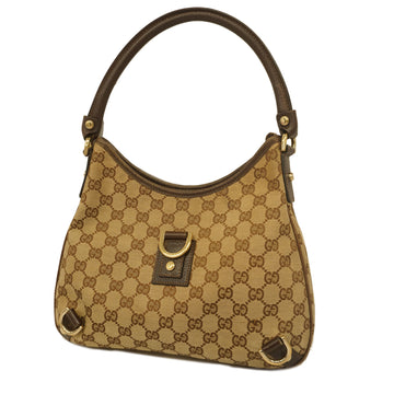 GUCCI[3yc1513]Auth  handbag GG canvas 130738 beige/brown gold metal