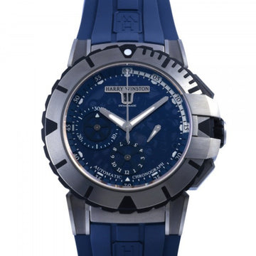 HARRY WINSTON ocean chronograph OCSACH44ZZ007 black / blue dial watch men's