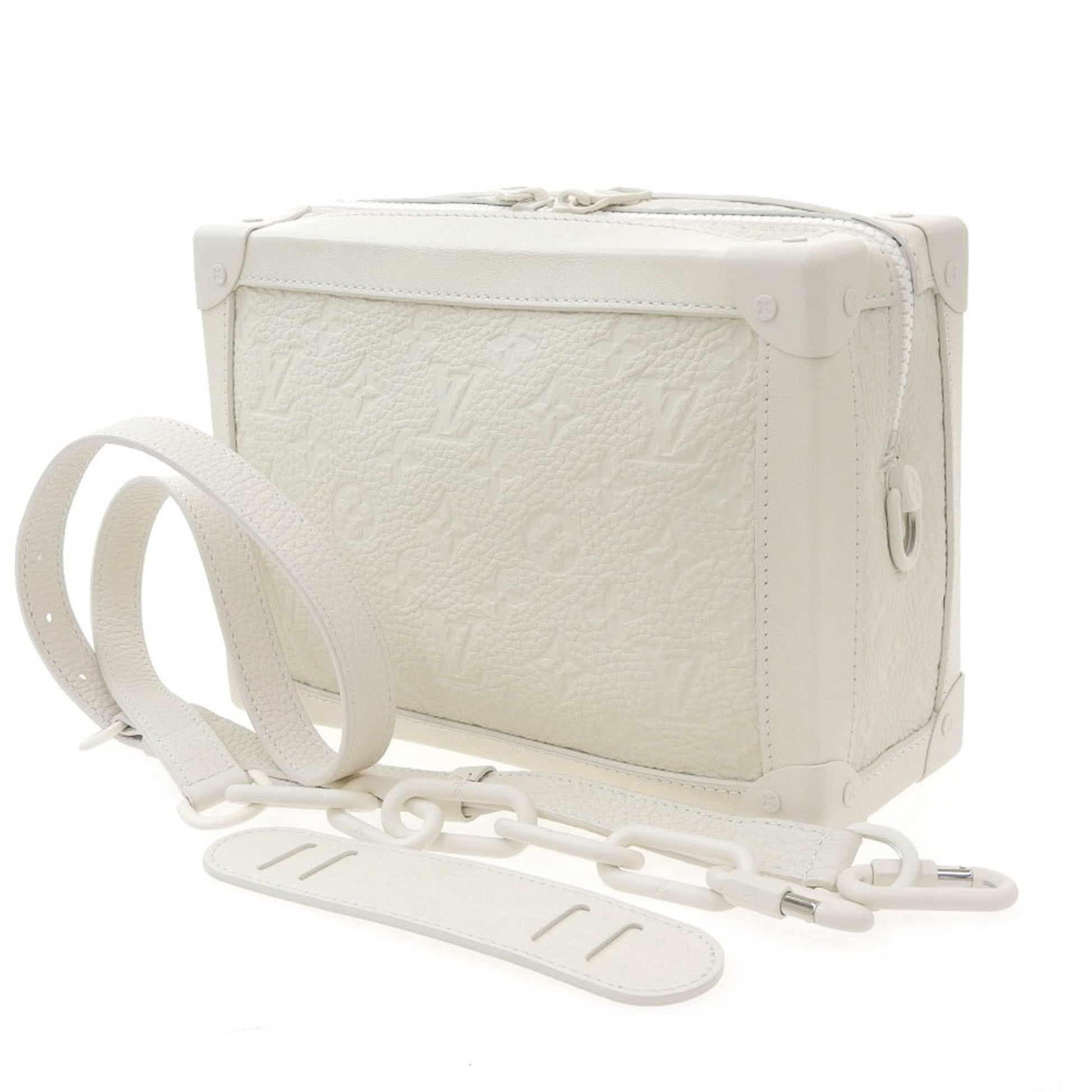 Louis Vuitton Louis Vuitton Taurillon Leather Monogram Soft Trunk Shoulder  Bag White M53287