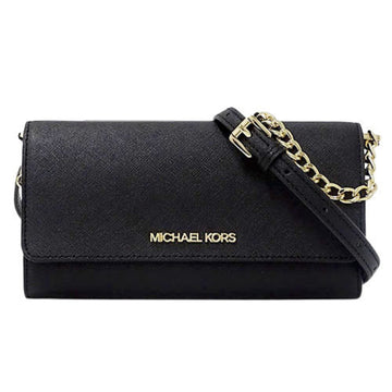 MICHAEL KORS wallet ladies chain long leather black shoulder