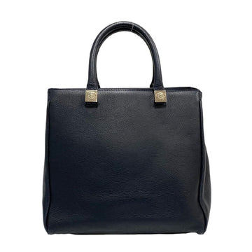 VERSACE Medusa logo metal fittings leather genuine handbag mini tote bag navy blue