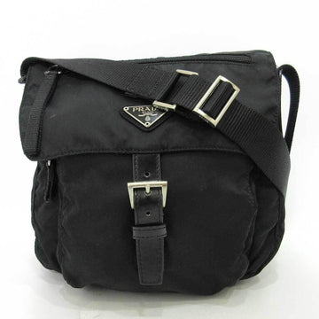 Prada bag shoulder Nero black semi-shoulder triangle logo ladies nylon VELA PRADA
