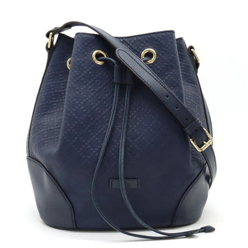 GUCCI 354228 Women's Leather Shoulder Bag Navy