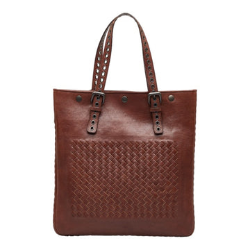 BOTTEGA VENETA Intrecciato Tote Bag Shoulder Brown Leather Women's BOTTEGAVENETA