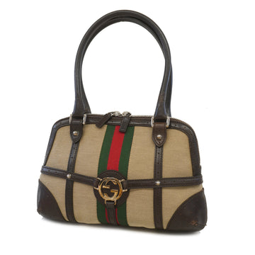 Gucci Sherry Line 114882 Women's Canvas Handbag Beige,Brown