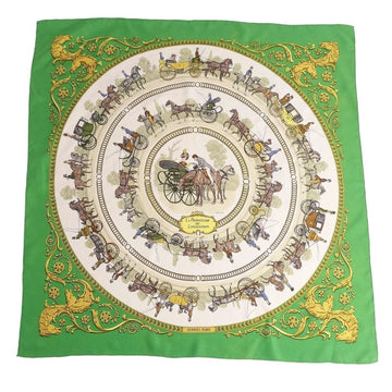 HERMES Scarf Muffler Carre 90 LA PROMENADE DE LONGCHAMPS Walk to Longchamp Silk 100% Women's Multicolor