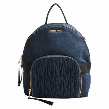 MIU MIU miu Mew DENIM MATELASSE rucksack backpack 5BZ019 blue