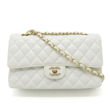 CHANEL matelasse chain bag shoulder patent leather white lame Hawaii limited edition