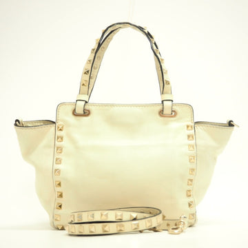 VALENTINO GARAVANI Garavani/ Garavani 2WAY Shoulder Bag Rockstud Handbag Cream Ladies