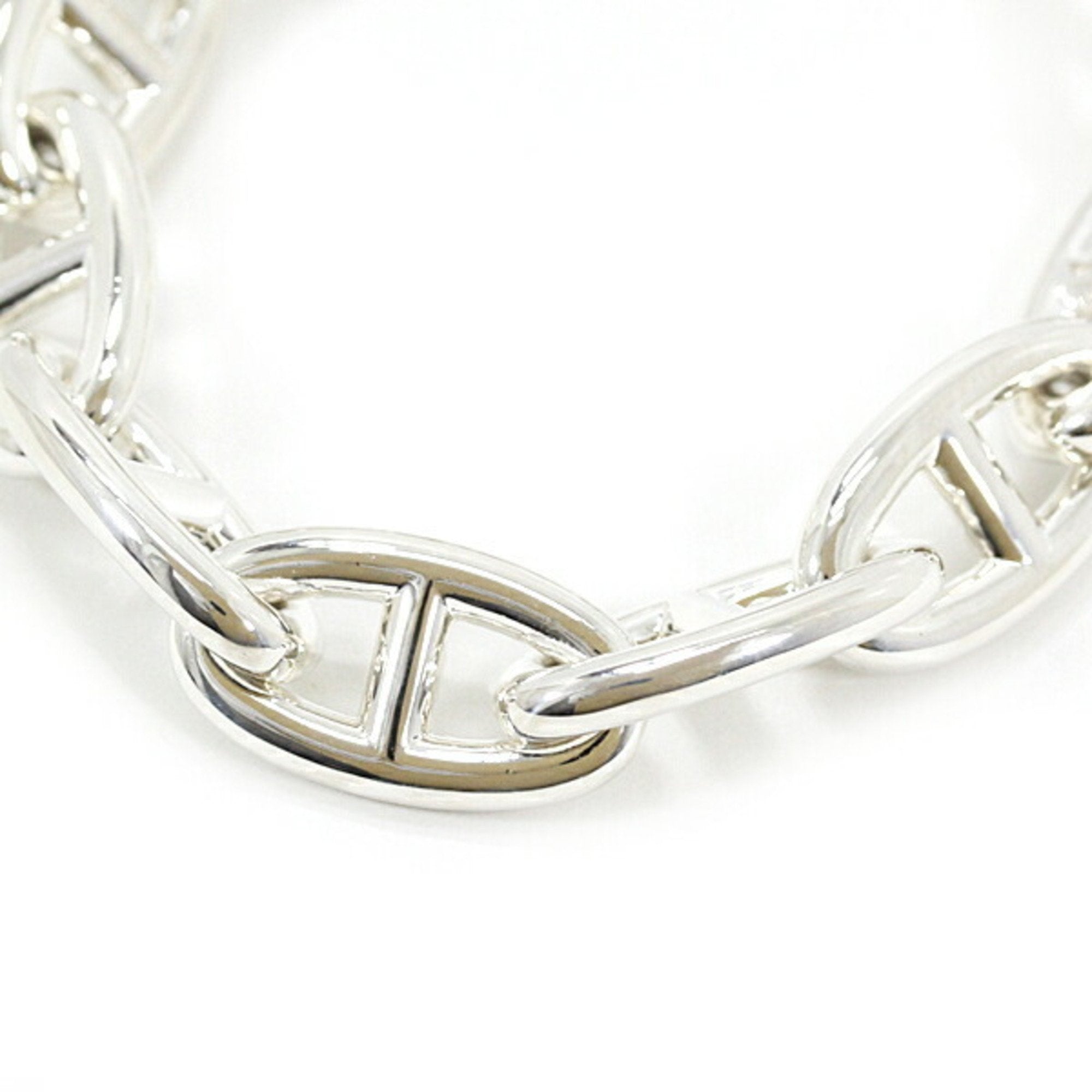 HERMES Bracelet Chaine d'Ancle GM Chain 14 Frames Silver 925 SV925 Men