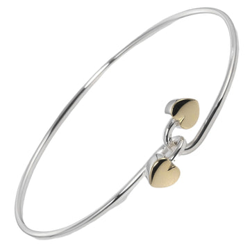 TIFFANY Bracelet Double Heart Combination Bangle Silver 925 K18 Gold &Co. Women's