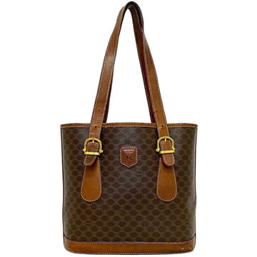 Celine Macadam Ec-14137 Women's PVC,Leather Handbag,Tote Bag Brown