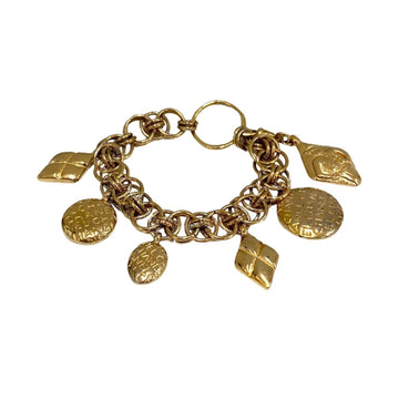 CHANEL Mademoiselle Logo Motif Chain Bracelet Accessory Women's Gold