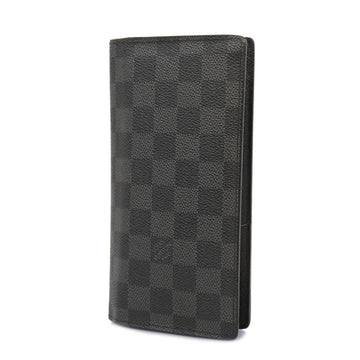 LOUIS VUITTON[3za0233] Auth  Bifold Long Wallet Damier Graphite Portefeuille Brother N62665