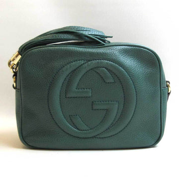 GUCCI Bag Soho Small Disco Green Mini Shoulder Pochette Diagonal Tassel Fringe Women's Calf 308364