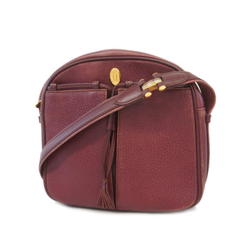 Cartier Shoulder Bag Must Leather Bordeaux Gold Metal