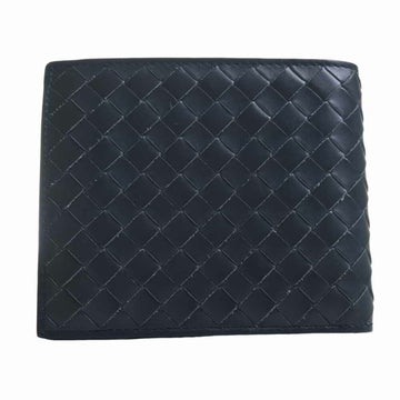 BOTTEGA VENETA Intrecciato Leather Bifold Wallet Navy