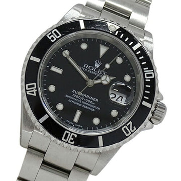 ROLEX Submariner Date 16610 Y watch men's automatic AT stainless steel SS silver black polished