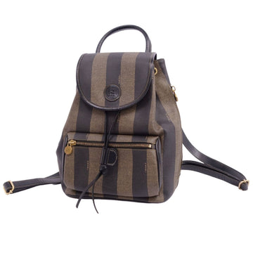 Fendi Bag Mini Rucksack Backpack Pecan Canvas Leather Women's Brown/Black