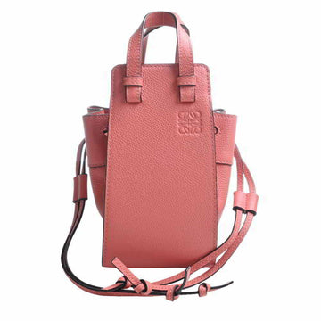 LOEWE Leather Hammock Drawstring Handbag A538V07X10 Pink Women's