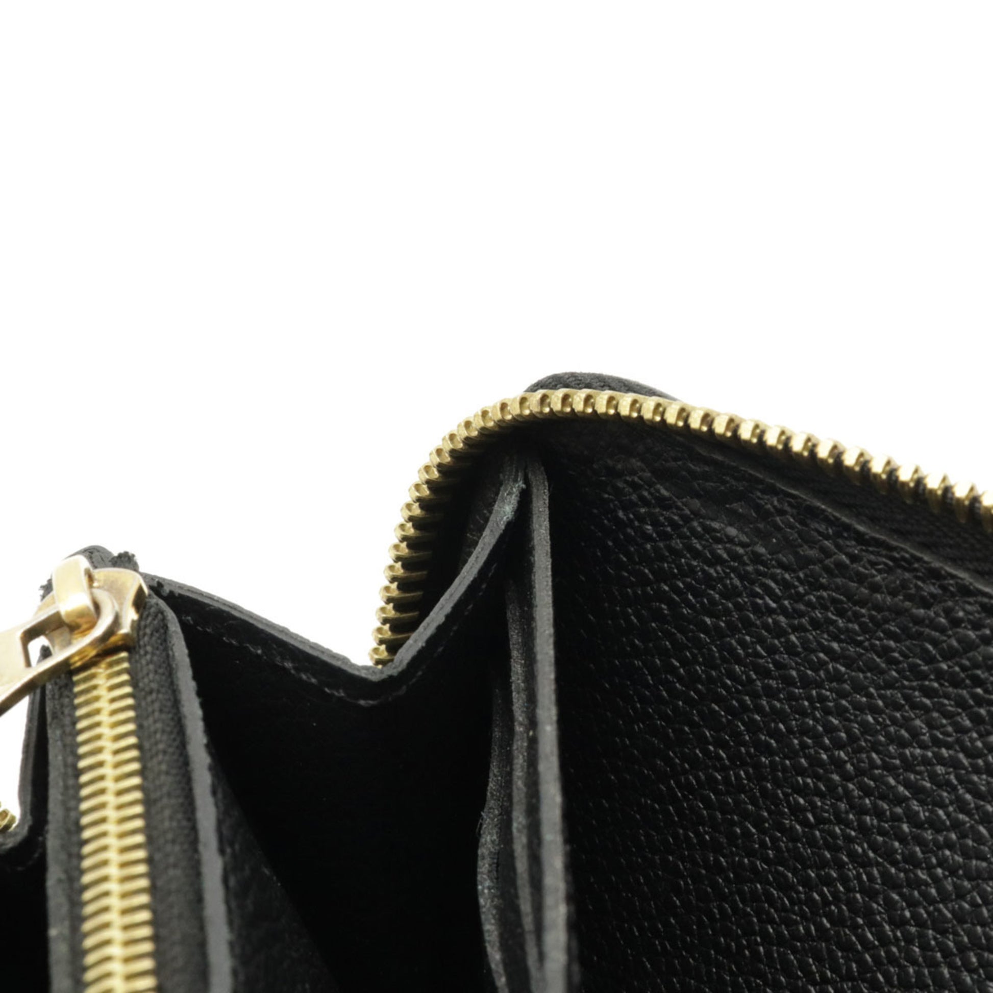 Louis Vuitton Round Long Wallet Monogram Implant Portefeuille Clemence  Women's M60171 Noir Black Leather Embossed