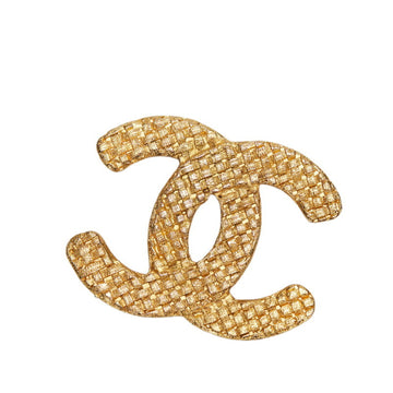 CHANEL coco mark brooch gold plated ladies