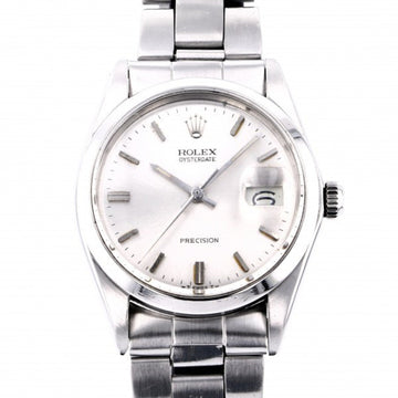 ROLEX Oyster Date Precision 6694 Silver Dial Watch Men's
