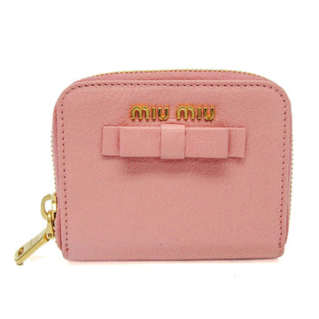 MIU MIU MADRAS BICOLORE Card Case 5MM268 Women's Leather Coin Purse/coin Case Light Pink